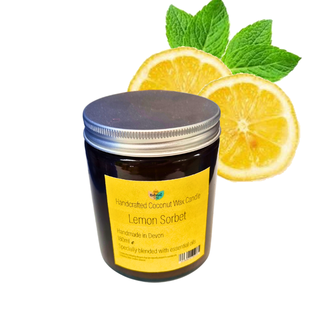 Lemon Sorbet hand poured coconut wax candle - 2 size options-0