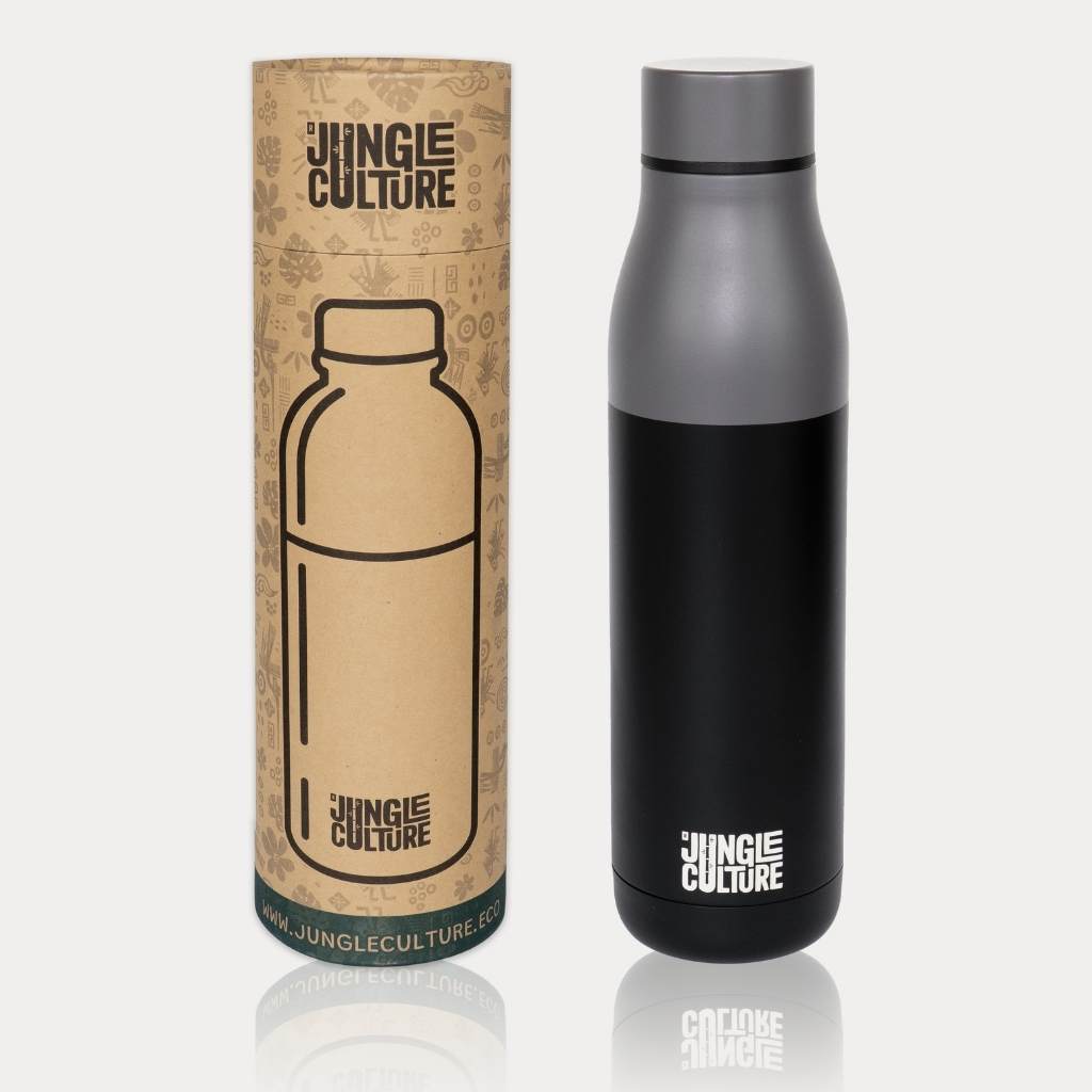 Reusable Stainless Steel Water Bottle (Matt Effect Black)-9